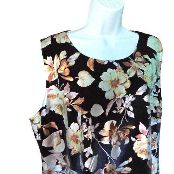 Rachel Roy Floral Sleeveless Velvet Dress Keyhole Back Design Black & Beige NWT - Picture 3 of 16